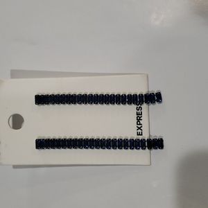 Express Baguette Drop Earrings Navy blue